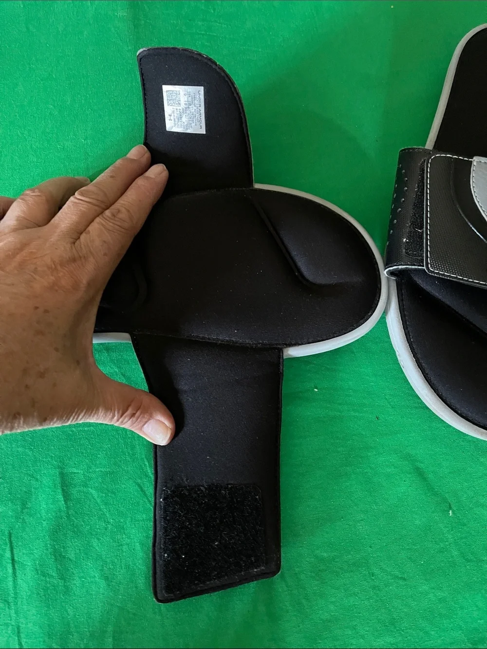 Under Armour Kids Black and Gray Slide Sandals with Logo